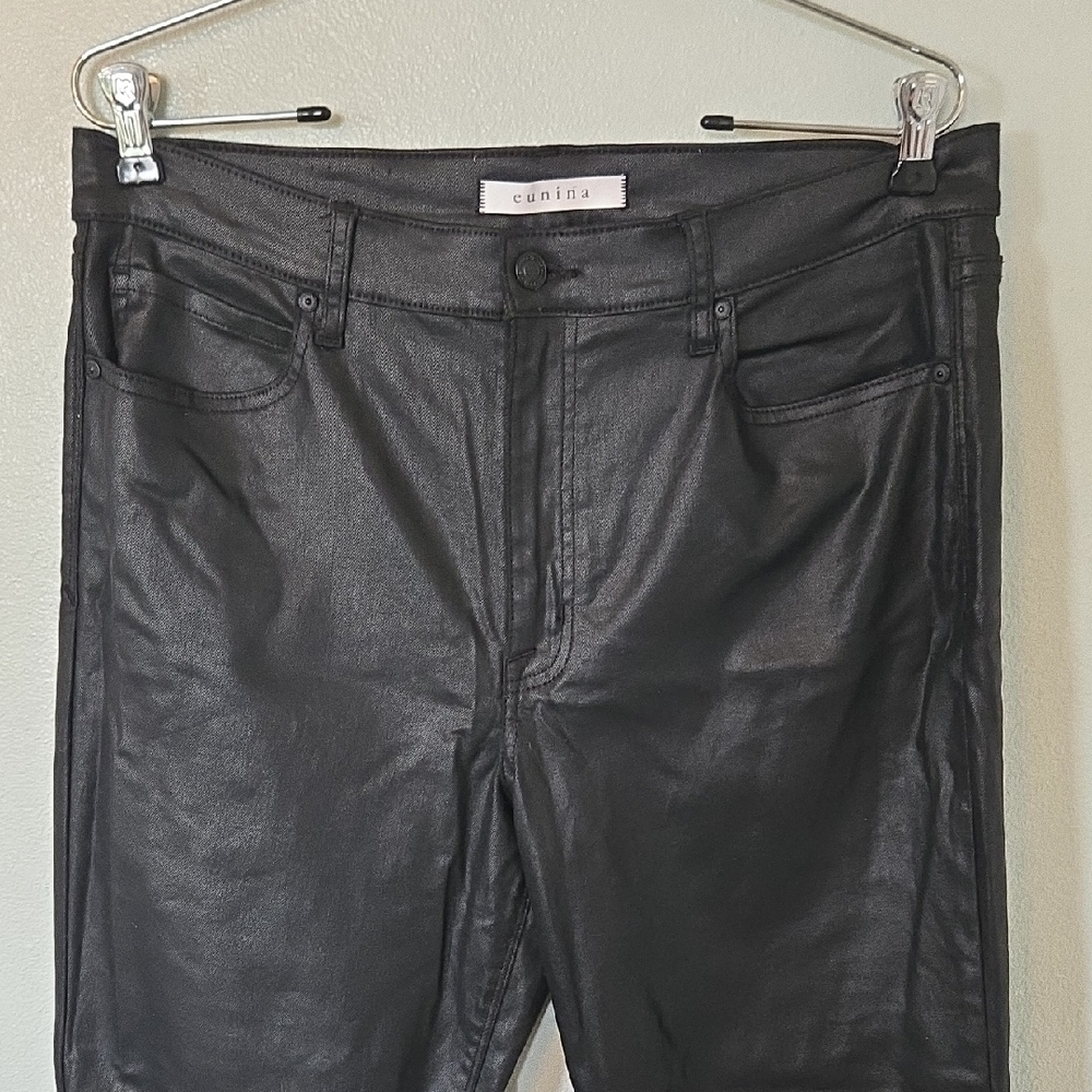 Eunina | Black Coated Straight Leg Jeans Size 13/31